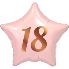 Godan Rózsaszín Happy Birthday 18 Pink Csillag Fólia Lufi - 44 cm (490704) party kellék
