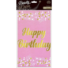 Godan Rózsaszín Happy Birthday B&C Light Pink Fólia Asztalterítő 137x183 cm (5902973173116) lakástextília
