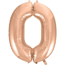 Godan Szám Fólia Lufi - 92 cm, 0-ás, Rose Gold (GODA2120) party kellék