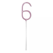 Godan Számos tortacsillagszóró - pink, 6-os party kellék
