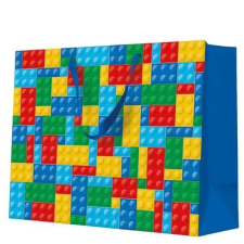 Godan Színes LEGO kockák ajándéktasak - 33,5 x 26,5 cm, horizontális ajándéktasak