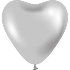 Godan Szív Lufi - 6 db, 30 cm, Platinum Ezüst (46694-uniw) party kellék