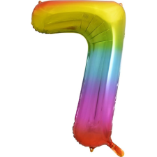 Godan Szivárvány 7-es Szám Fólia Lufi - 85 cm (GODA2046) party kellék