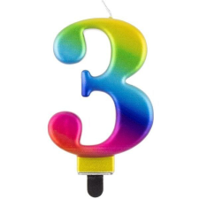 Godan Szivárvány színű születésnapi számgyertya, 8 cm - 3 party kellék