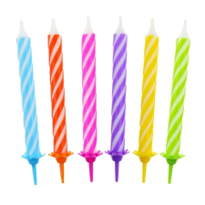 Godan Születésnapi 12 darabos színes spirál gyertya 8 cm (PF-SUS12) (PF-SUS12) party kellék