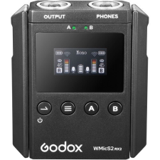 Godox WMicS2 RX2 UHF Mikrofon Rendszer -Vezetéknélküli Mic Vevő kameramikrofon
