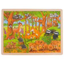 Goki Fa puzzle, állatkölykök az erdőben puzzle, kirakós