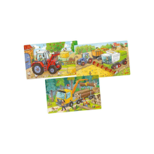 Goki fa puzzle járművek 3 darabos készlet puzzle, kirakós