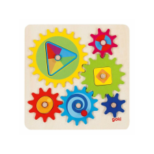 Goki fából készült fogaskerék puzzle, 10 darabos puzzle, kirakós