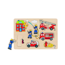 Goki Fogantyús fa kirakó, tűzoltóság puzzle, kirakós