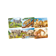 Goki Mini fa puzzle: Vadállatok - többféle, 1 db puzzle, kirakós