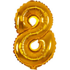 Gold, Arany mini 8-as szám fólia lufi 33 cm party kellék
