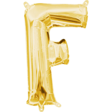  Gold, Arany mini F betű fólia lufi 33 cm party kellék