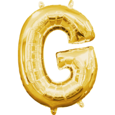  Gold, Arany mini G betű fólia lufi 33 cm party kellék