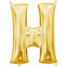 Gold, Arany mini H betű fólia lufi 33 cm party kellék