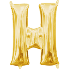  Gold, Arany mini H betű fólia lufi 33 cm party kellék