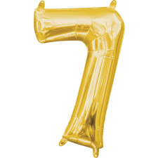 Gold, Arany mini szám fólia lufi 7-es 40 cm party kellék