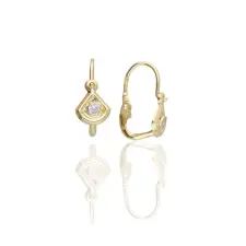 Gold earrings for ladies AU83833 - 14 karátos arany fülbevaló elöl kapcsolódó zárral fülbevaló