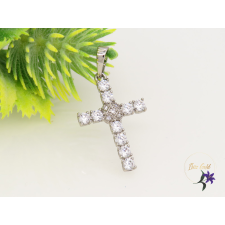  Gold filled gazdagon díszített kereszt medál -rodium medál