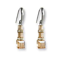Gold- Swarovski kristályos fülbevaló - ezüst fülbevaló