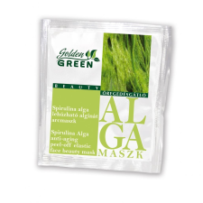 Golden Green Spirulina alga öregedésgátló lehúzható alginát pormaszk 6 g arcszérum