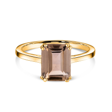  Golden Rectangle Smoky Quartz Elegance ezüst gyűrű 9 gyűrű