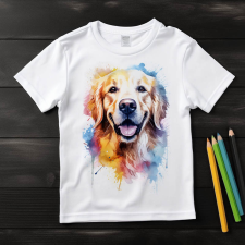  Golden Retriever póló (Gyerek)(Színes) gyerek póló