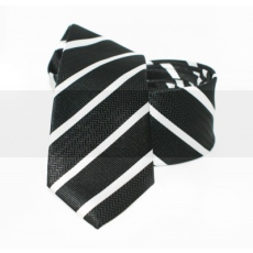  Goldenland slim nyakkendő - Fekete csíkos