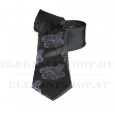  Goldenland slim nyakkendő - Fekete paesley mintás nyakkendő