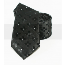  Goldenland slim nyakkendő - Fekete virágos