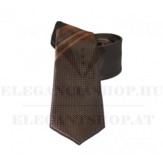  Goldenland slim nyakkendő - Sötétbarna mintás