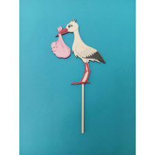  Gólya lány babával fa tortabeszúró,tortadísz sütés és főzés