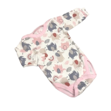 Gólyahír 2 Méretes Hosszú Ujjú Body - Rózsaszín Elefántos - 80 kombidressz, body