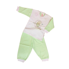 Gólyahír Pamut 2 részes pizsama - Zöld Cicás 110-es gyerek hálóing, pizsama