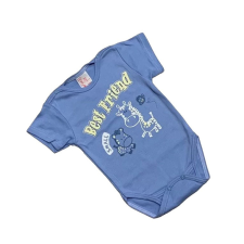 Gólyahír Rövid Ujjú Body Nyomott Mintás - Kék Best Friend - 74 kombidressz, body