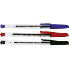  Golyóstoll eldobható, átlátszó testű, Fokus, írásszín kék toll