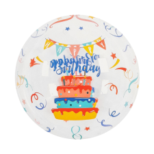  Gömb alakú buborék lufi – 50 cm – Happy Birthday torta party kellék