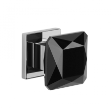 Gomb APRILE QUINCE Q SLIM 7MM LC - Fényes króm / fekete crystal zár és alkatrészei