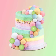  Gömb Tortadísz beszúró szett, 49db-os, Szivárvány sütés és főzés