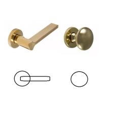 Gomboss/Perfekto Art Deco "G03" Réz PZ Gomb/Kilincs zár és alkatrészei