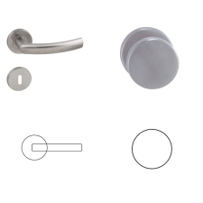 Gomboss/Perfekto Gina Din Fix Csapos Körrozettás Rozsdamentes Inox PZ Gomb/Kilincs zár és alkatrészei