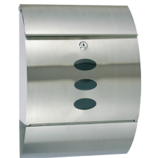 Gomboss/Perfekto Postaláda Design Hajlított Nemesacél Inox Újságtartóval postaláda