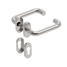 Gomboss/Perfekto U-alakú Kertkapuhoz Oválrozettás Rozsdamentes Inox PZ Asszimetrikus Gomb/Kilincs zár és alkatrészei