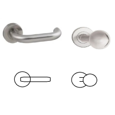 Gomboss/Perfekto Ubul U-alakú Körrozettás Rozsdamentes Inox PZ Asszimetrikus Gomb/Kilincs zár és alkatrészei