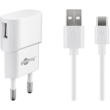 Goobay 45299 USB-C / USB-A Hálozati töltő készlet - Fehér (5W) (45299) mobiltelefon kellék