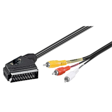 Goobay 50365 SCART 3 RCA kábel 3 m - Fekete (50365) kábel és adapter