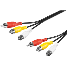 Goobay 50382 3x RCA apa - 3x RCA apa Kábel (3m) (50382) kábel és adapter