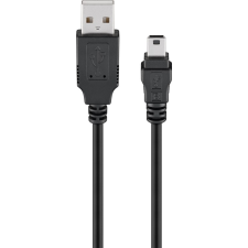 Goobay 50767 USB-A apa - Mini USB apa 2.0 Adat és töltőkábel - Fekete (1.8m) (50767) kábel és adapter