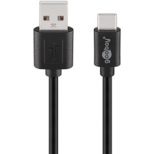 Goobay 55466 USB-C apa - USB-A apa 2.0 Adat és töltő kábel - Fekete (1m) kábel és adapter