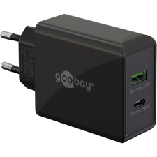 Goobay 61673 USB-A / USB-C Hálózati töltő - Fekete (30W) (61673) mobiltelefon kellék